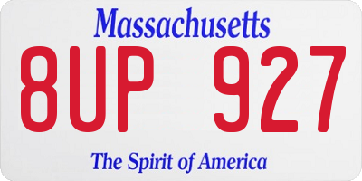 MA license plate 8UP927
