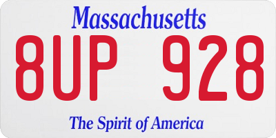MA license plate 8UP928