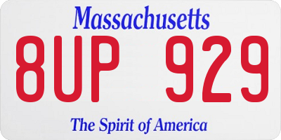 MA license plate 8UP929
