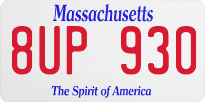 MA license plate 8UP930