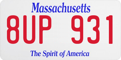 MA license plate 8UP931