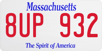MA license plate 8UP932