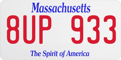 MA license plate 8UP933