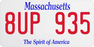 MA license plate 8UP935