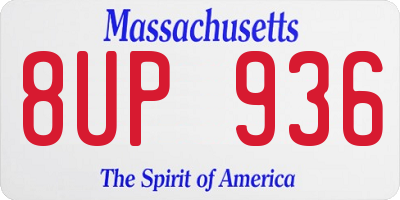 MA license plate 8UP936