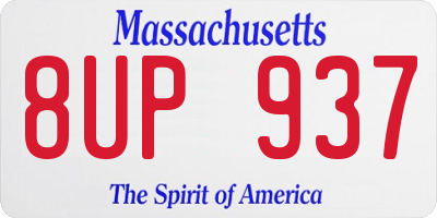 MA license plate 8UP937