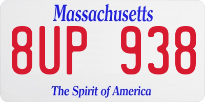 MA license plate 8UP938