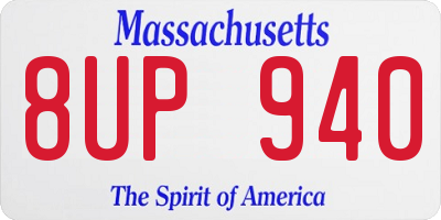 MA license plate 8UP940
