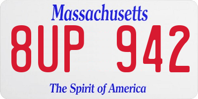 MA license plate 8UP942
