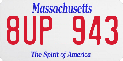 MA license plate 8UP943