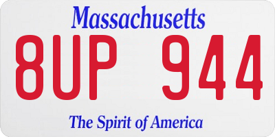 MA license plate 8UP944