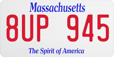 MA license plate 8UP945