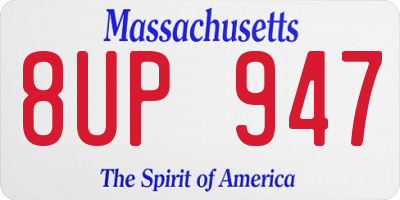 MA license plate 8UP947