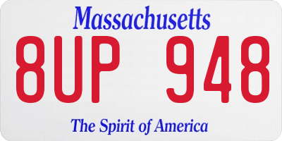 MA license plate 8UP948