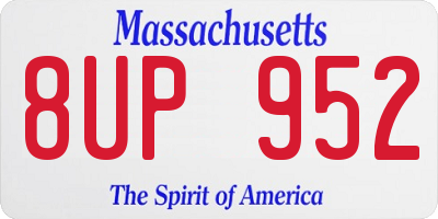 MA license plate 8UP952