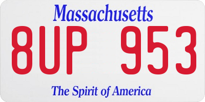 MA license plate 8UP953