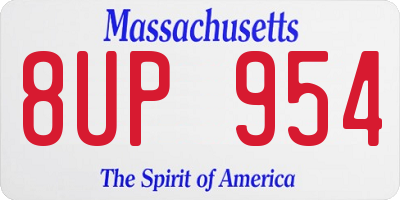 MA license plate 8UP954