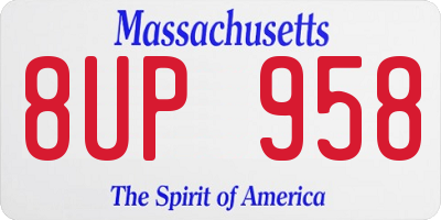 MA license plate 8UP958