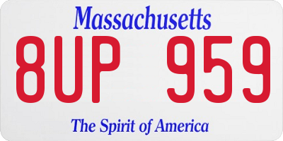 MA license plate 8UP959