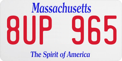 MA license plate 8UP965