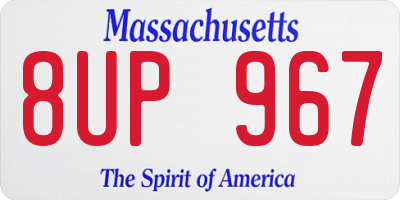 MA license plate 8UP967