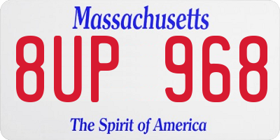MA license plate 8UP968