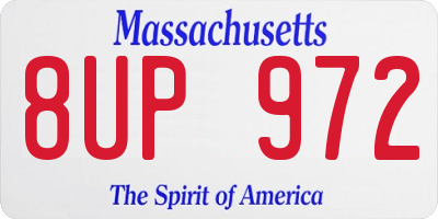 MA license plate 8UP972
