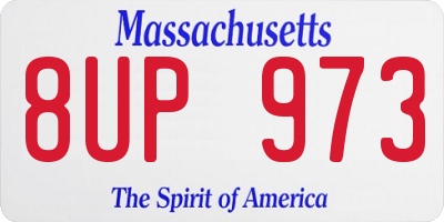 MA license plate 8UP973