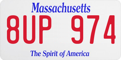MA license plate 8UP974