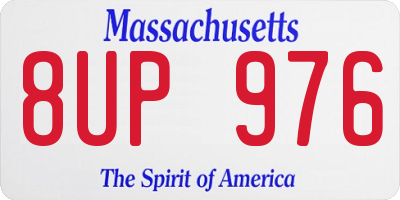 MA license plate 8UP976