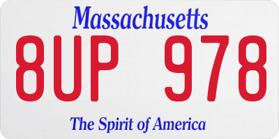 MA license plate 8UP978