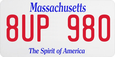 MA license plate 8UP980