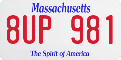 MA license plate 8UP981