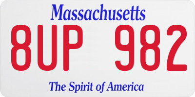 MA license plate 8UP982