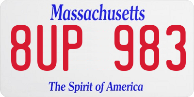 MA license plate 8UP983