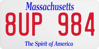 MA license plate 8UP984