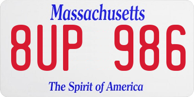 MA license plate 8UP986