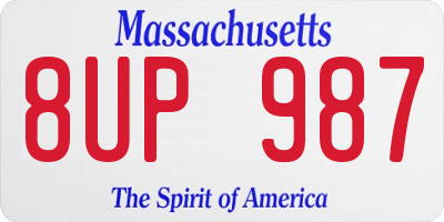 MA license plate 8UP987