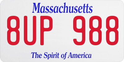 MA license plate 8UP988