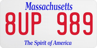 MA license plate 8UP989