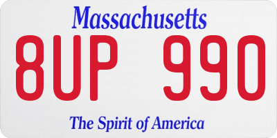 MA license plate 8UP990