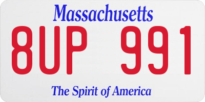 MA license plate 8UP991