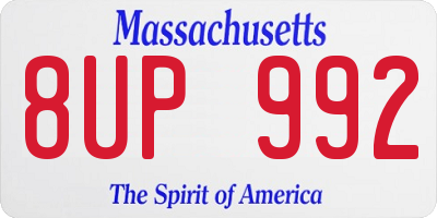 MA license plate 8UP992