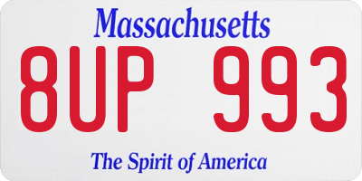 MA license plate 8UP993