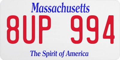 MA license plate 8UP994