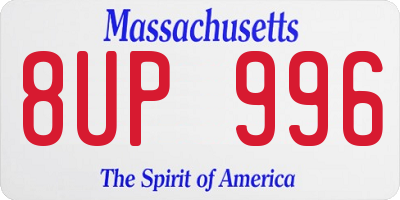 MA license plate 8UP996