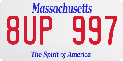 MA license plate 8UP997