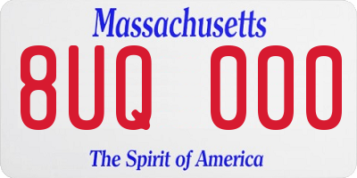 MA license plate 8UQ000