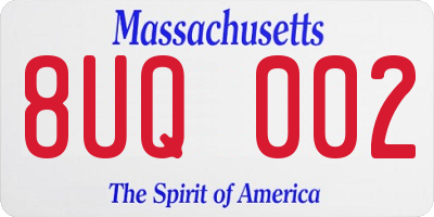 MA license plate 8UQ002