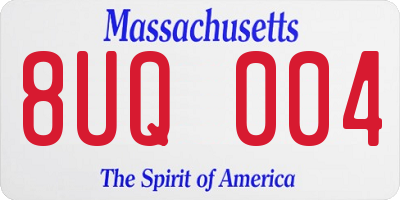 MA license plate 8UQ004